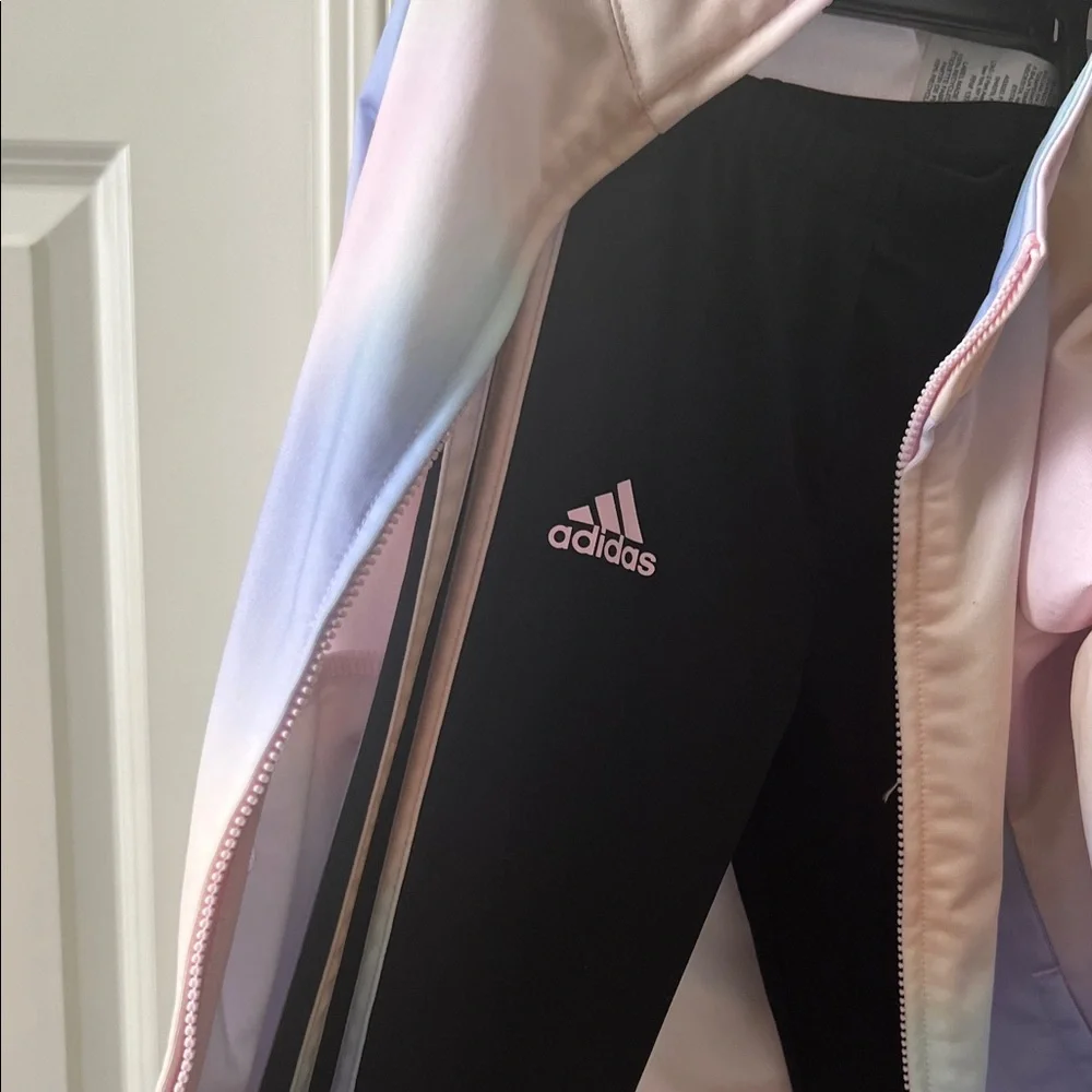 Girls Size 4 Adidas Light Pink Purple Yellow Iridescent Kids' Tracksuit